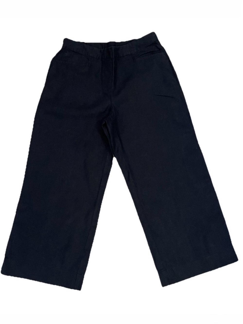 J.Jill Linen Navy Blue Straight Linen Wide Leg Pants